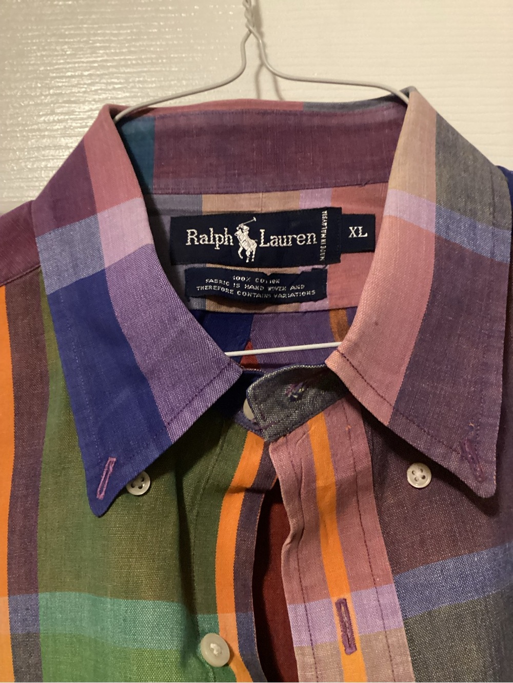 Ralph Lauren XL Multicolor Plaid Cotton Button-Down Shirt